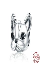 925 Sterling Silver Cute Design Charm Lovely Little Dog French Doggy Beads Women Pup Animal Charms fit Bracelet Fashion Jewelry1725144