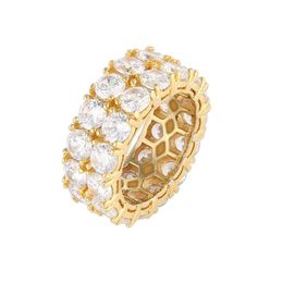 Mens Zeimax Gold Rings Jewelry New Fashion Gold Silver Ring Simulation Diamond Iced Out Ring Mix size259B