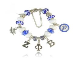 Fashion ZETA PHI BETA Sorority Bracelet ZPB Women Charm Bead Bracelet Bangle9804777