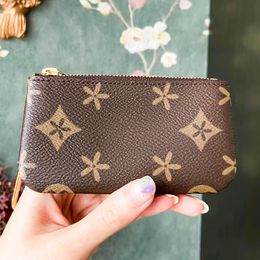 With box Brown Cheque flower rosalie victorine wallet Designer wallets purse embossed Key pouch CardHolder Womens Man luxury Leather coin purse card holder keychain