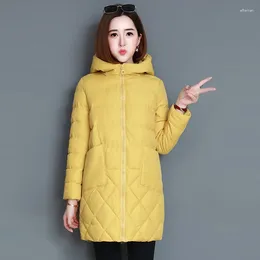 Women's Trench Coats Hooded Women Fashion Parkas Solid Color Jacket Medium And Long Section Autumn Winter Thicken Warm