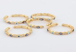 Cluster Rings Lucky Eye Blue Turkish Evil Open Ring Copper Gold Colour Finger Adjustable For Women Girls Men Fashion Jewelry2701826
