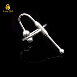 New Male Stainless Steel Urethra Catheter with 2 size Cock ring Penis Urinary Plug Sexy Toy Adult Game Urethra Stimulate Dilator A024