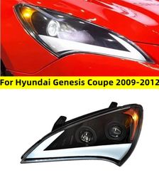 Car Headlights Genesis Coupe LED Headlight 2009-2012 Headlights For Hyundai DRL Turn Signal High Beam Angel Eye Light