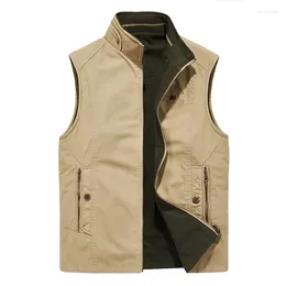 Men's Vests Brand Clothing Autumn Mens Military Tactical Sleeveless Top Jacket Cotton Casual Multi Pocket Vest Men Waistcoat Coat
