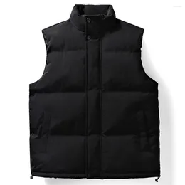 Men's Vests 2023 Men Winter Puffer Vest Warm Parkas Jacket Black Thicken Coat Padded Loose Casual Waistcoat For Male