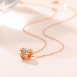 All-match trend barrel bead spring necklace female clavicle chain 925 sterling silver sports leisure tank chain288Z