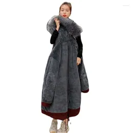 Women's Trench Coats 2023 A Winter Hooded Plus Velvet Thicken Parka Cotton Padded Fleece Lined Women Warm Coat Slim Windbreaker Jacket