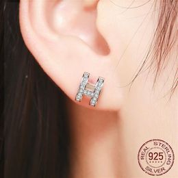 Luxury Princess 925 Sterling Silver letter H stud Earring For Women Lady Anniversary Gift Jewellery Whole E-0782480