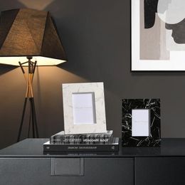 Frames Modern Light Luxury Creative Imitation Marble Solid Wood Po Frame Desktop Decoration Birthday Party Gift