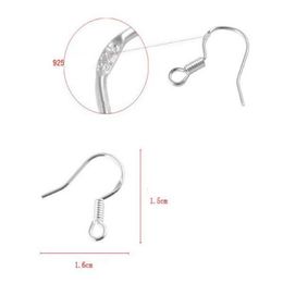 Sterling 925 Silver Earring Findings Fishwire Hooks Ear Wire Hook French HOOKS Jewellery DIY 15mm fish Hook Mark 925263P