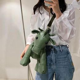 Evening Bags Personality Cow Design Women's Shoulder Bag Cute Animal Shaped Crossbody Girls 3d Cartoon Funny Purses For Women199Z