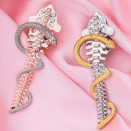 Brooches Catuni Orthopedic Spine Skeleton Snake Pin Brooch Inlaid Crystal Luxury Lapel Badge Jewelry For Doctors Nurses