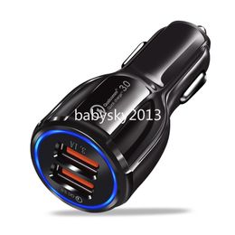 Fast Quick Charge PD USB C Car Chargers 30W 18W QC3.0 Dual 2 USB Port 3.1A Car Chargers for iphone 12 13 14 15 pro max Samsung S23 S24 Lg B1 PC Gps