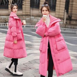 Women's Trench Coats Cotton Coat Winter Jacket For Women Mid-length Loose Fit Thickened Vintage Down Jackets Big Lapel Collar