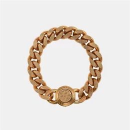 medusa Big golden chain bracelet 18K gold plated brass Luxury brand for man woman high quality designer bangles classic style link300D