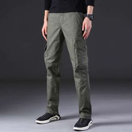 Mens Military Cargo Pants Overalls Army Green Grey Cotton Men Loose Multi Pockets Straight Fit S Casual Trousers Homme