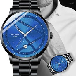 Wristwatches NOTIONR Men's Business Personality Watch Blue Fashion Dial Automatic Calendar Night Glow Pointer