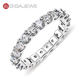 GIGAJEWE GIGAJEWE Moissanite Full Eternity Ring 2 0-2 4ct 3 0mm D VVS1 Round Cut 925 Silver Diamond Test Passed Woman Girl Gift GM245r