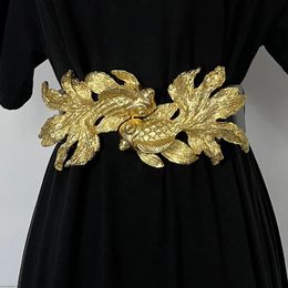 Belts Fashion Elastic Gold Chain Belt Woman Luxury Designer Female Dress Stretch Metal Belts for Women High Quality Golden Waistband 231201