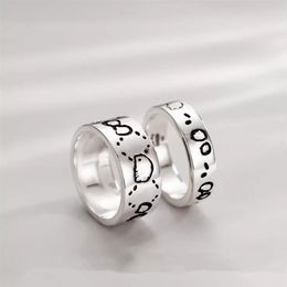 skull Street titanium steel Band ring fashion couple party wedding men and women jewelry punk rings gift228J