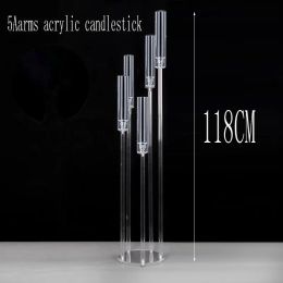 Top Wedding Decoration Centerpiece Candelabra Clear Candle Holder Acrylic Candlesticks for Event Party Supplies 10 Pcs