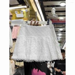 Skirts Summer Korean Fashion Loose Sweet Lace Slim A-line Short Skirt Women High Waist Spicy Girls White Half Mini