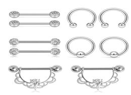 Fashion Jewellery Stainless Steel Navel Belly Lip Nipple Eyebrow Bar Ring Ball Piercing Kit Body Jewelry5235653