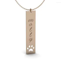 Pendant Necklaces Ufine Personalized Name Or Words Fashion Dog Lovers Pet Memorial Bar Necklace Cooper High Quality N2145