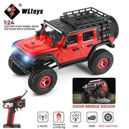 Electric/RC Car Wltoys 2428 1 24 Mini RC Car 2.4G With LED Lights 4WD Off-Road Vehicle Model Remote Control Mechanical Truck Toy for Children 231130