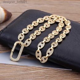 Chokers Luxury Hip Hop Pig Nose Necklace 4 Sizes Choice Link Chain Bling Choker Gold Colour Cuban Men's R Dancer Fashion Women JewelryL231201