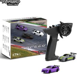 Electric/RC Car Turbo Racing 1 76 Scale RC Sport Car C72 C73 Table Game Racing Remote Control Mini Model Full Proportional RTR Kit Toys 231130