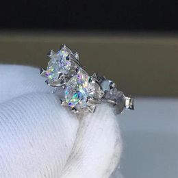Snowflake earrings 2020 Moissanite Cut Total 1 00ct Diamond Test Passed Moissanite Silver Earring Jewelry Girlfriend Gift184J