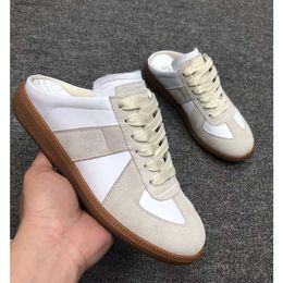 maison Maisons Margiela Men Sneakers Shoes Suede Leather Trainers Rubber Sole Runner Sports Stitching Outdoor Casual Walking Slippers