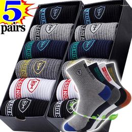 Men's Socks 5Pairs Breathable Cotton Sports Stockings Men Bamboo Fibre Autumn And Winter Sweat Absorption Deodorant Business Sox