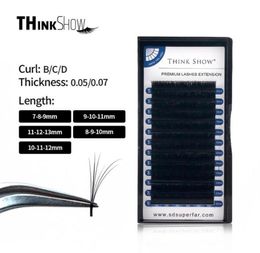 THINKSHOW 1s Blossom Black Caramel Easy Fan Bloom Individual Eyelash Extensions Faux Mink Eyelashes Thick Natural Camellia Lash2808148328