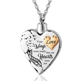 Cremation Jewellery for Ashes -Your Wings were Ready Our Hearts was Not Urn Pendant Necklace for Ashes Love246H