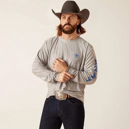 Magliette da uomo Ariat Manica lunga da uomo Caricatore ad asciugatura rapida Pullover Sport casual Camisas De Hombre Top Tees 231201