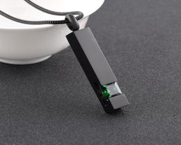 SB0006 Emerald green Birthstone Inlay Black Bar Cremation Necklace Men Women Gift Ashes Holder for Loved One8400840