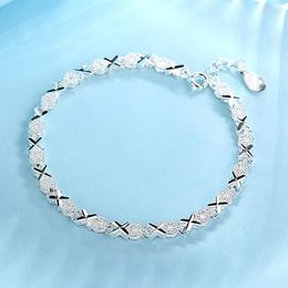 Charm Bracelets Silver Plated Ox Bracelet Cross Womens Handmade Party Jewellery Girl Daily Wear Classmate Graduation Gift