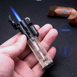 HONEST No Gas Lighter Lighters Smoking Accessories Blue Flame Butane Torch Cigarettes Gadgets For Men 2020 New