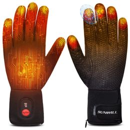 Ski Gloves Rechargeable Electric Battery Heating Riding Snowboarding Hiking Cycling Hunting Heated Glove Liners for Men Women 231201