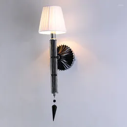 Wall Lamp European-Style Retro Black Crystal Light Luxury And Simplicity Living Room Background Decorative KTV Corrido