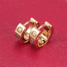 Fashion Lover Design Jewellery Stud Earrings Titanium Stainless Steel Cubic Zirconia Cuff Earrings Hook Earrings For Lover Men and W205L