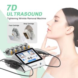 7D Hifu Body Slimming Machine 2 Handles High Intensity Focused Ultrasound Equipment For Face Lifting Wrinkle Removal Skin Tightening Anti-ag