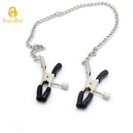 New Prison Bird FAN - Breast Nipple Clamps with Chain Clip Clamp Metal Sexy Toy A207