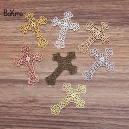 BoYuTe 50 Pieces Lot 37 52MM Metal Brass Filigree Cross Materials Diy Hand Made Jewelry Findings Components2456