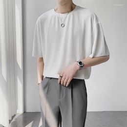 Men's T Shirts Top Grade Summer Brand Tops Urban Designer Shirt Stripe Classic Short Sleeve Casual Fashion Male Clothing 2023 A43