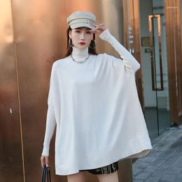 Women's Sweaters SuperAen Turtleneck Solid Color Loose Knitting Autumn And Winter 2023 Batwing Sleeve Casual Pullover