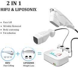 Mini hifu face liposonic body shape slimming machine liposonix cellulite reduction ultrasound skin lifting device 2 handle